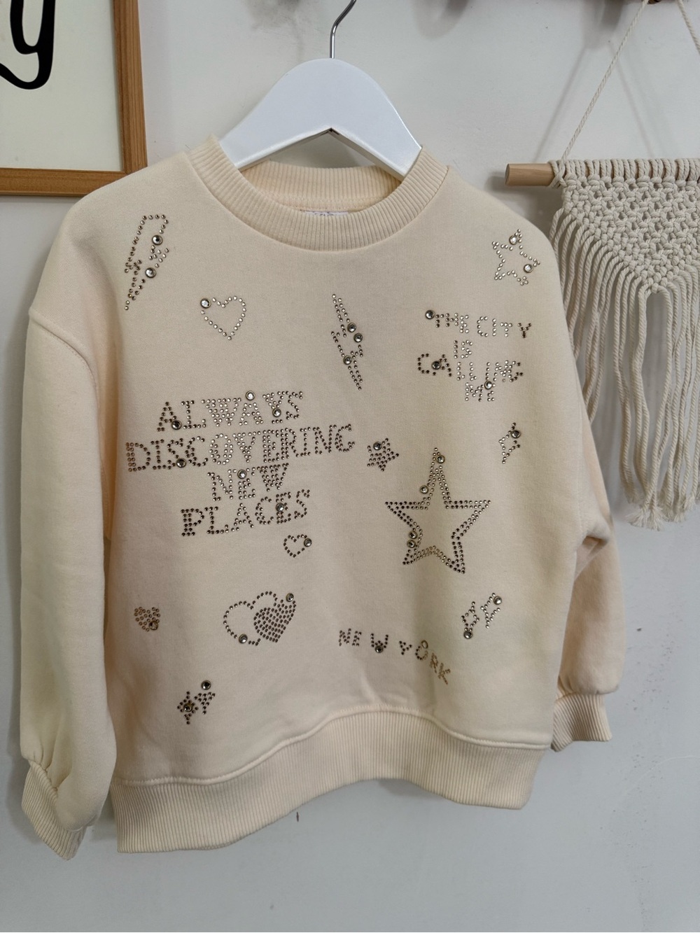 Zara - size 7 - gem/rhinestone sweatshirt